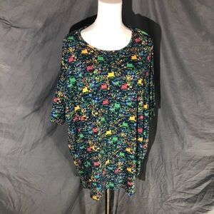LuLaRoe Multicolor Abstract Short Sleeve Top